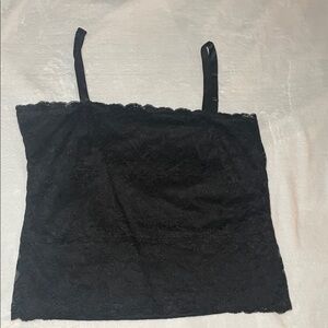 Coldwater Creek Black Lace Trim Top